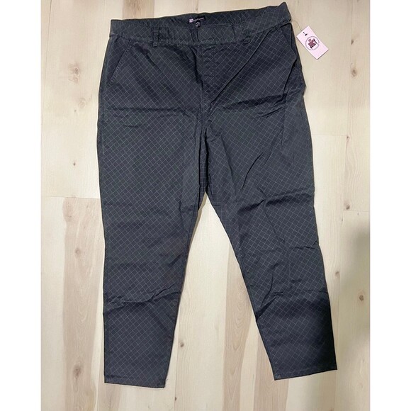 NEW Juicy Couture Plus Size 20W Beverly Skinny Diamond Print Black Pants - Picture 2 of 12